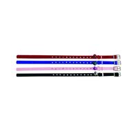 ZGARDA PENTRU PISICI FLAMINGO DIN VELUR CU CLOPOTEL&STRASURI 30CMx10MM