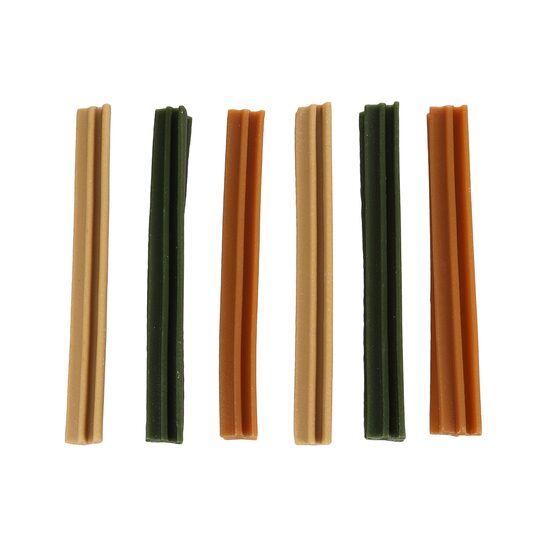 RECOMPENSE PENTRU CAINI FLAMINGO VEGGIE STICKS ROD 18CM MIX DISPLAY (6 BUC/PLIC) 60 BUC/SET