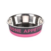 CASTRON PENTRU CAINI DIN INOX BONE APPETIT FUCHSIA 17CMx900ML