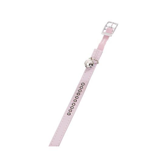 ZGARDA PENTRU PISICI FLAMINGO MONTE CARLO PINK CU CLOPOTEL & STRASURI 30CMx10MM