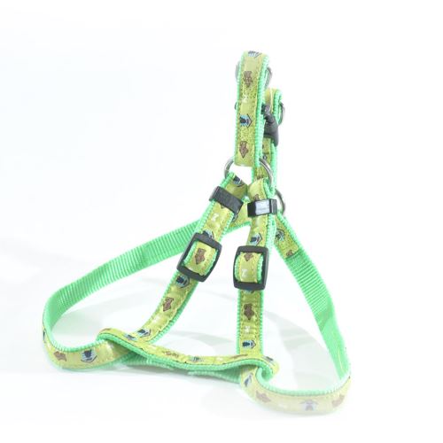 HAM PENTRU CAINI NYLON MOL CU MODEL LIME GREEN CLICK 10MM*22-40CM/L2602.100404