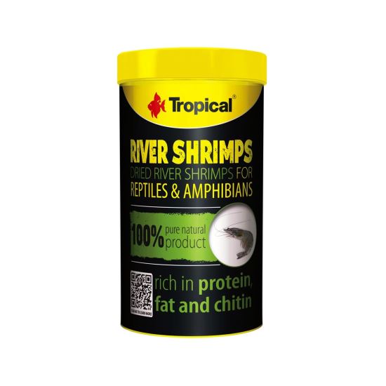 HRANA PENTRU REPTILE SI AMFIBIENI TROPICAL DRIED RIVER SHRIMPS 100 ML/16 G
