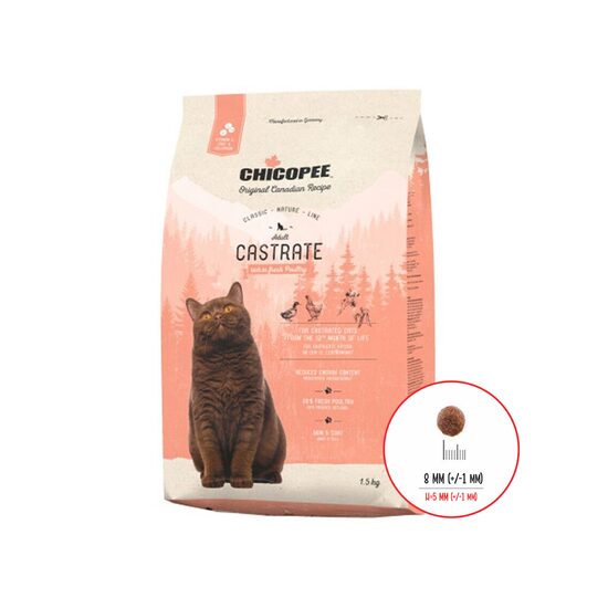 HRANA USCATA PENTRU PISICI SUPER PREMIUM CHICOPEE CNL CASTRATE POULTRY 1.5KG