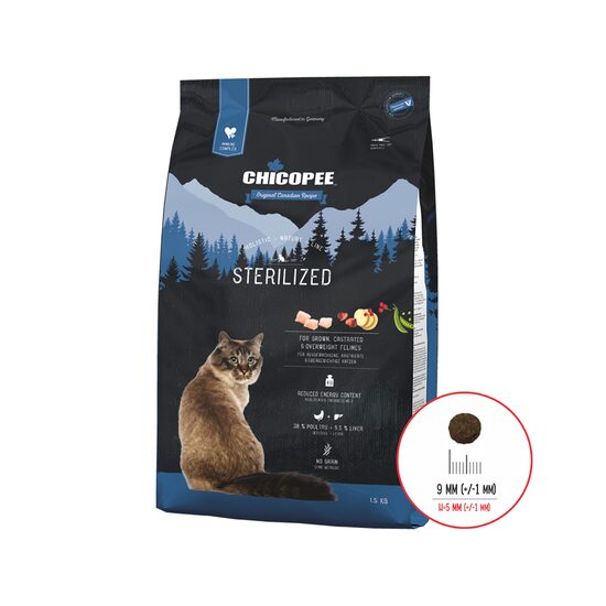 HRANA USCATA PENTRU PISICI SUPER PREMIUM CHICOPEE HNL STERILIZED 1.5KG