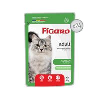 FIGARO HRANA UMEDA COMPLETA CU CURCAN PENTRU PISICI ADULTE - 24 PLICURI x 85G
