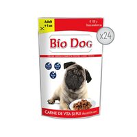 BIODOG HRANA UMEDA PENTRU CAINI CU PUI SI VITA IN SOS - 24 PLICURI x 100G