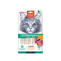 WANPY RECOMPENSE PENTRU PISICI SNACK CREMA SUPERFOODS CU MIEL DISPLAY (12 PACHETE X 5 PLICULETE X 14 G)